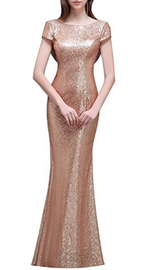 Rose gold sequin dress