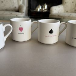 Set Of 4 Playing Card Themed Mugs