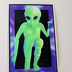 Alien Visitor Blacklight Poster 