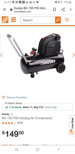 Husky 8G 150 PSI Hotdog Air Compressor