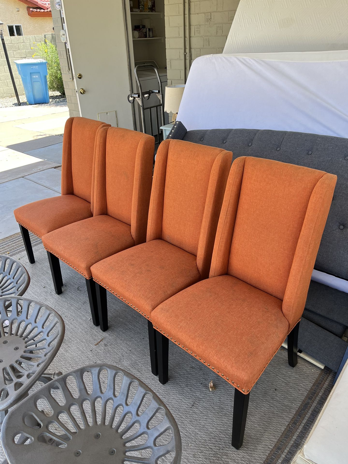 4 Orange Dining Chairs