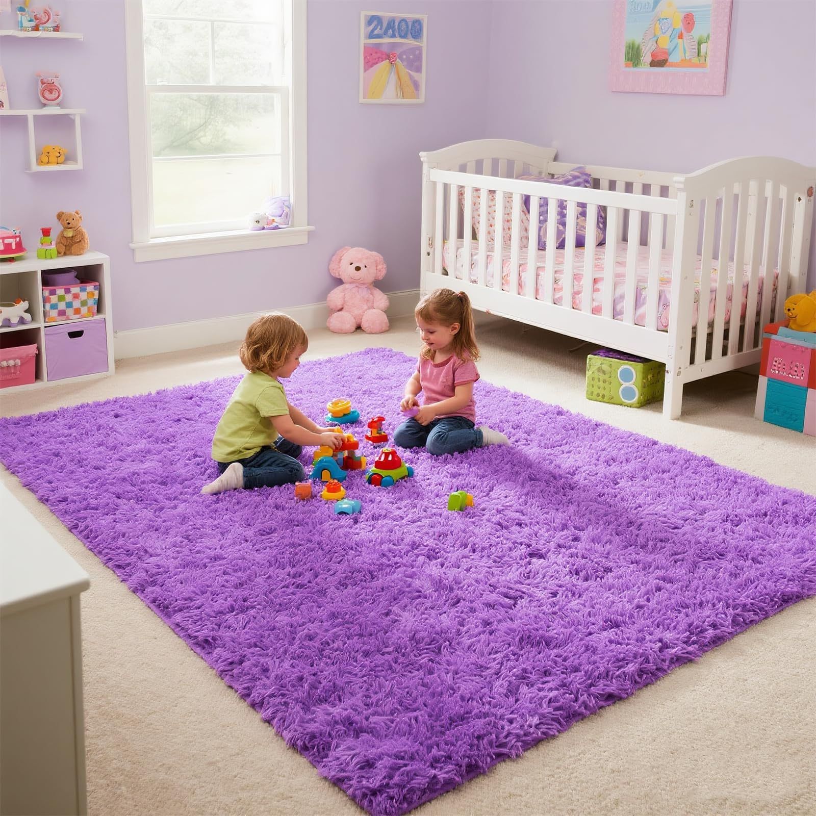 Purple Faux Fur Rug 8 X 10