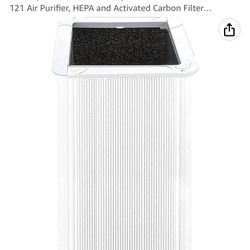 121 Replacement Filter Compatible with Blueair Blue Pure 121 Air Purifier, HEPA and Activated Carbon Filter.