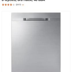 Samsung 24 in. Top Control Built-In Tall Tub Dishwasher in Stainless Steel with 6-Cycles, 3rd Rack, 48 dBA