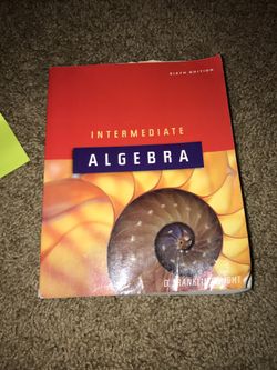 Intermediate Algebra Book (Sixth Edition)