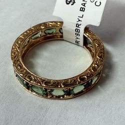 14K Gold & Chrysoberyl Eternity Ring