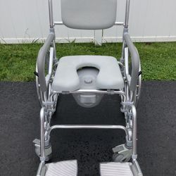 VMS Rolling Shower Commode Chair - New