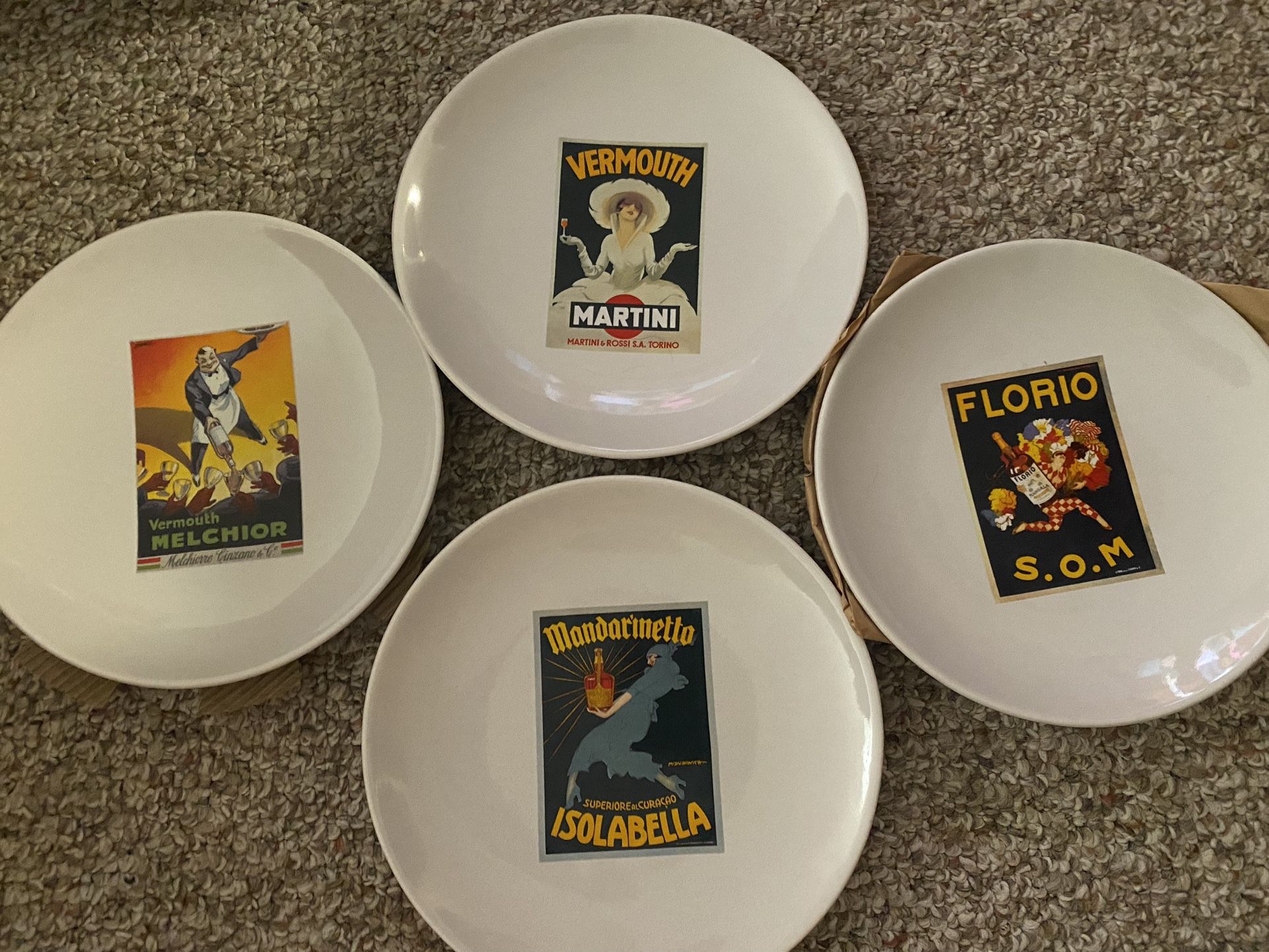 Vintage Cocktail Plates