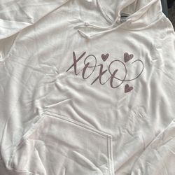 XL White XOXO Hoodie