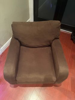 Brown fabric accent chair