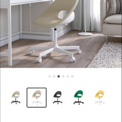 MALM Dressing White Table and Swivel chair, beige white