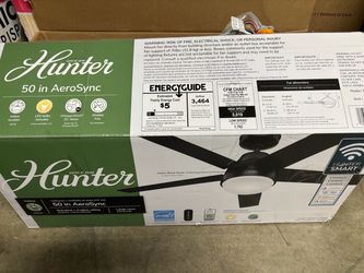 Hunter 50-Inch AeroSync Ceiling Fan Matte Black