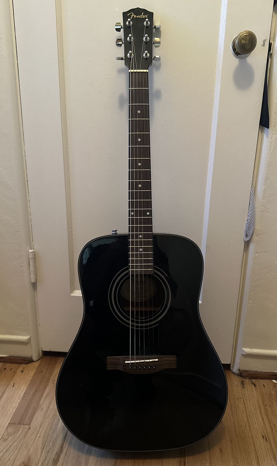 Black Fender Acoustic Guitar 