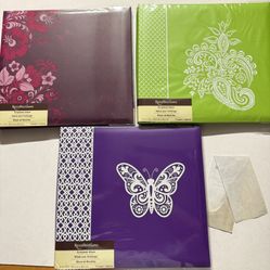 LOT 3-12x12" Recollections Green Paisley PURPLE Scrapbook Albums 10 pages Rare