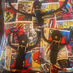 LOUNGEFLY X MARVEL COMIC STRIP NYLON SLOUCH BACKPACK