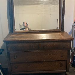 Antique Mirrored Dresser 