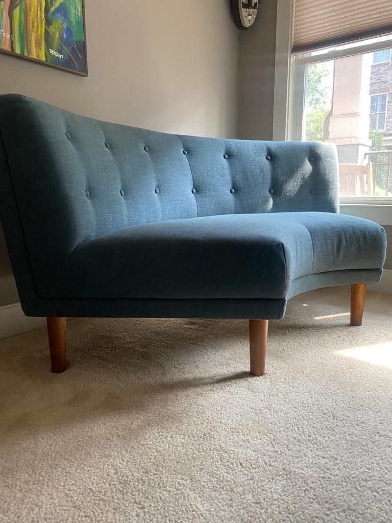 West elm rounded retro sectional online
