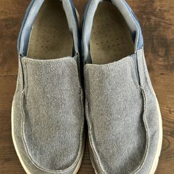 Slip On Canvas Loafers Mens Casual Boat Walking Shoes JABASIC (10, Blue)