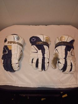 Penn State Nittany Lions Maverik Lacrosse Gloves – Lot of 3 – #44 Pair + #7 Single