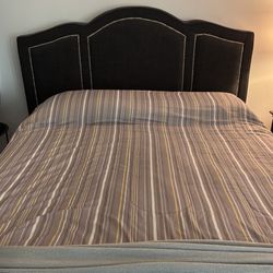Queen Size Upholstered Headboard and Platform Bed
