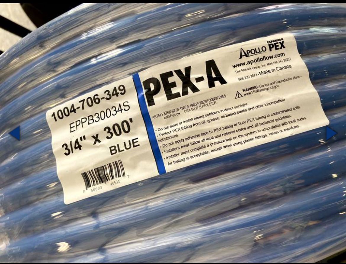 PEX-A 3/4” Pipe 300’ Foot Rolls (5 Avail)