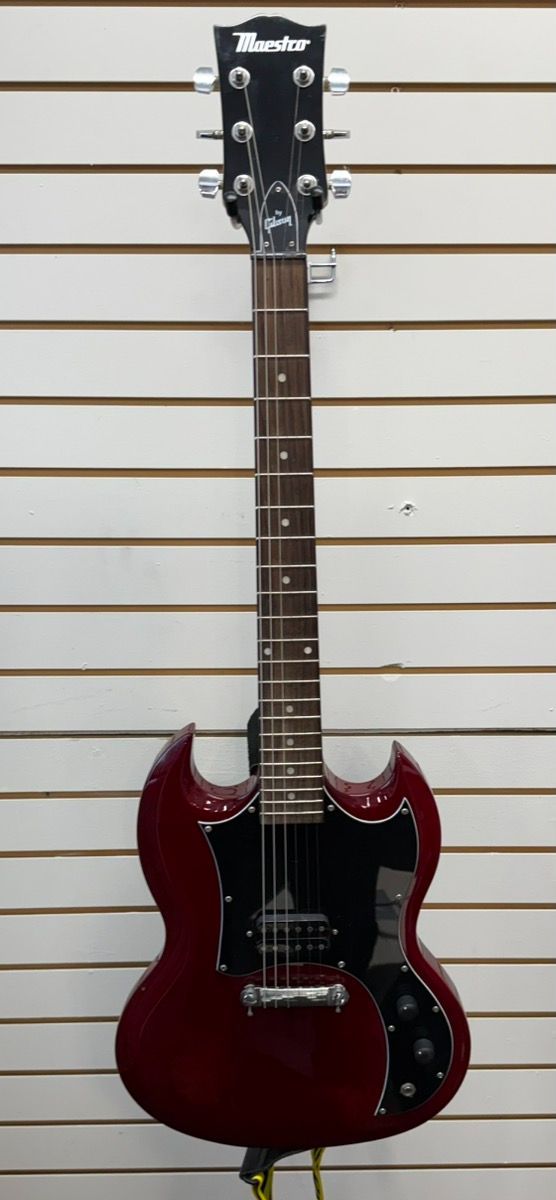 Maestro By Gibson SG Electric Guitar Red Solid Body Humbucker(A1G011675)