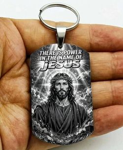 God lord Inspiration Quote Stainless Steel Keychain