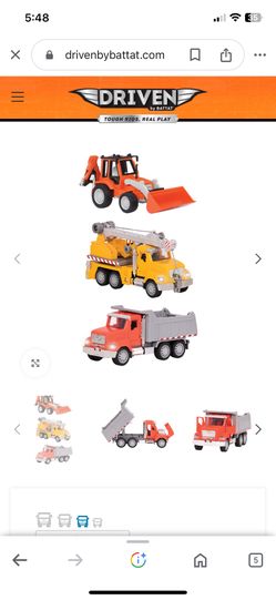 DRIVEN by Battat Small Toy Construction Micro Fleet - 3pk