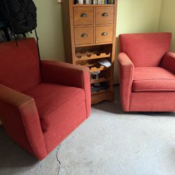 Crate & Barrel matching swivel chairs - $50