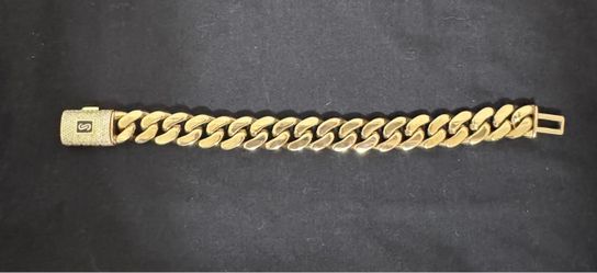 14k gold plated cuban bracelet chain size 8 brand new