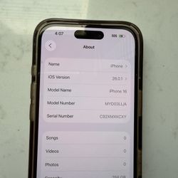 iPhone 16  Pink In Color   256gb 