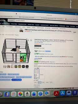 FXW Rollick Dog Playpen, Indoor, Yard & RV Camping, 32" H, 8 Panels