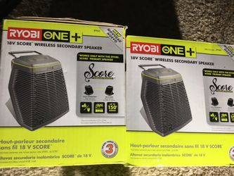 Ryobi NEW in box - 18V SCORE Wireless Bluetooth Secondary speakers! PAIR for 45! Check my other tools ⚒💥👍🏽