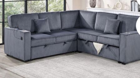 Sectional pull out bed with storage
