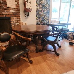 Vintage Table And 3 Chairs Solid Wood