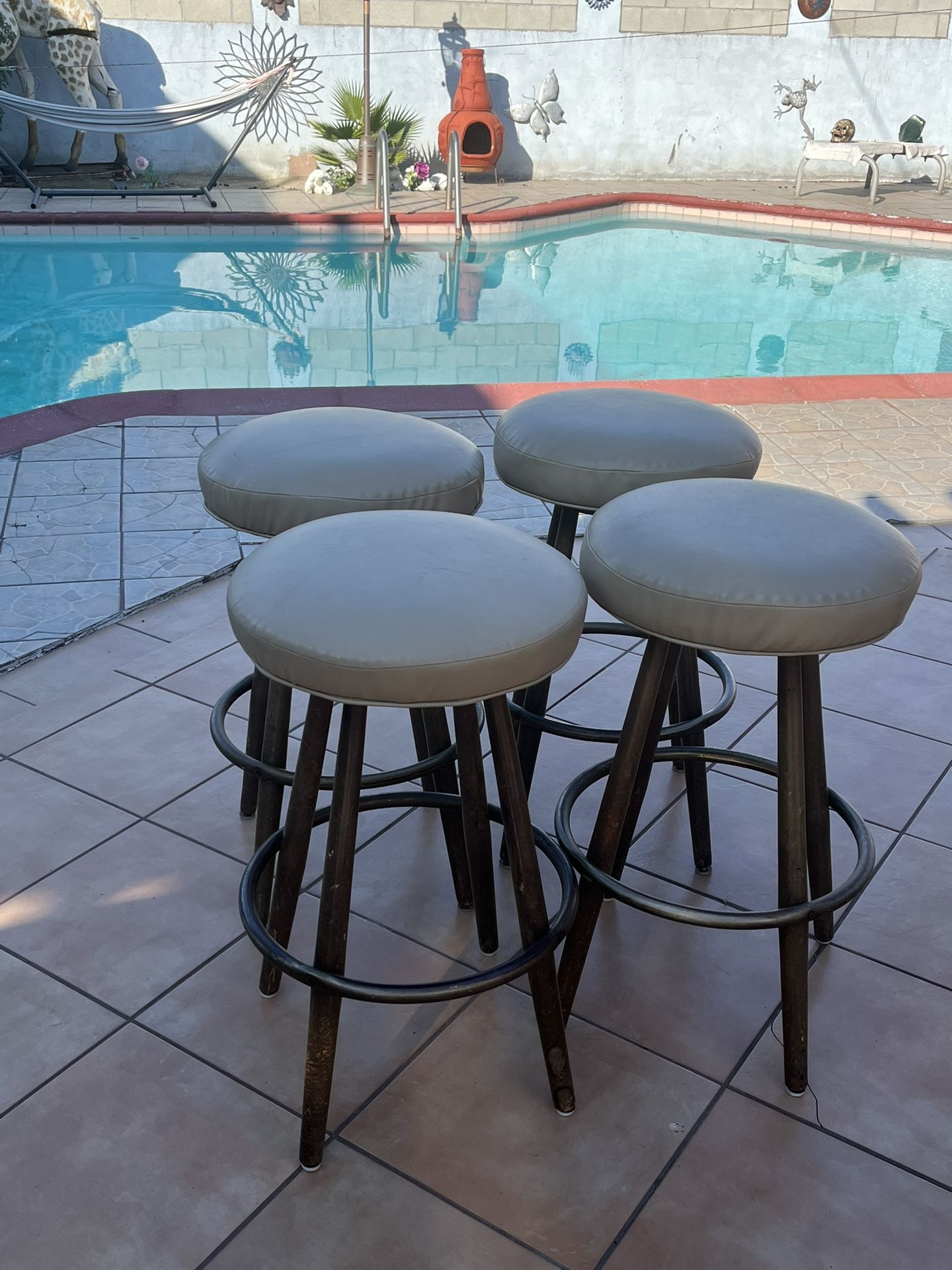 RARE Big And Tall Swivel Cushion Stools
