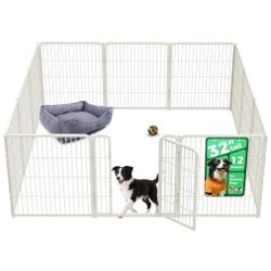 FXW Homeplus Indoor Dog Playpen White 32" 12 Panel 