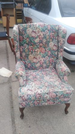 Flower wingback chair