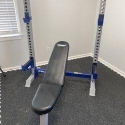 Bench press and squat rack