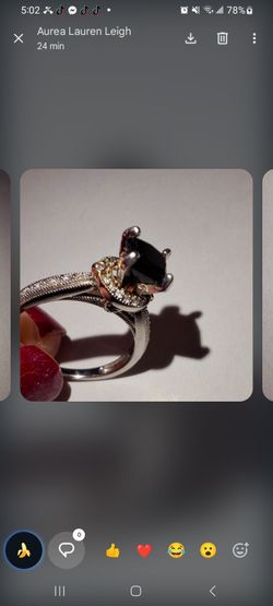 Le Vian Luxury Goth Wedding Ring Black Diamond Blood Red  stone 10k white gold white diamond accents dark wave Levian