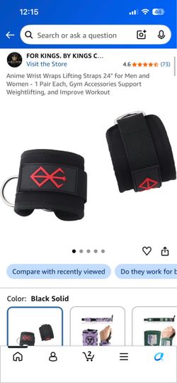 Anime Wrist Wraps Lifting Straps – Black, 1 Pair