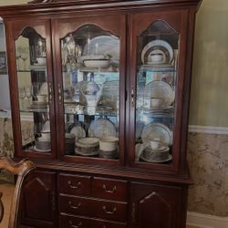 China Cabinet - Cherry Wood - Very Nice 