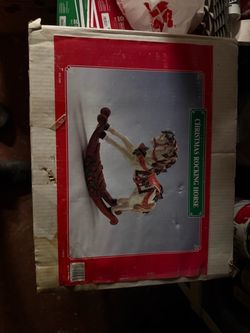 Christmas Rocking Horse Figurine in Box