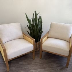 Set Of 2 Better Homes & Gardens Springwood Caning Accent Chair,s, Light Honey Finish