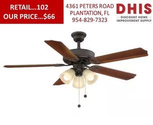 Brookhurst 52 in. LED Indoor Oil Rubbed Bronze Ceiling Fan with Light Kit