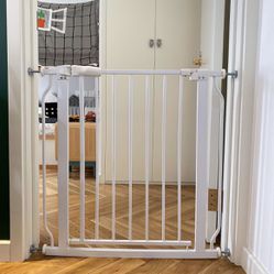 Easy Walk-Thru Safety Gate for Doorways and Stairways with Auto-Close 30-Inch Tall, Fits 29.1 - 33.8