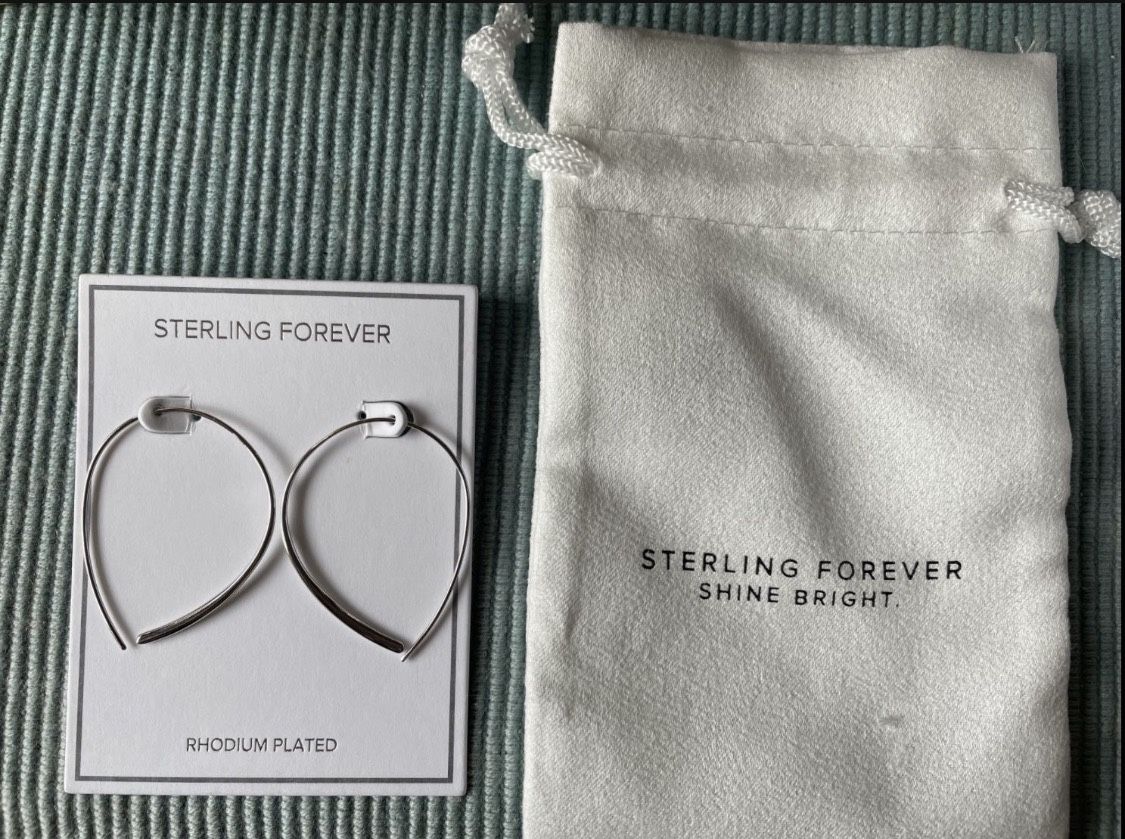 Sterling Forever Silver Hoop Earrings