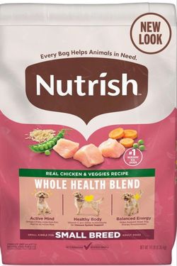 Nutrish Whole Health Blend Small Breed Real Chicken & Veggies Recipe Dry Dog Food, 14-lb bag