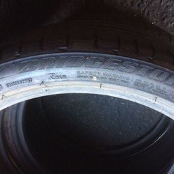 Bridgestone 255 35 19.  Price Is For 2 Tires.  50% tread.  Reposted Dec 2023