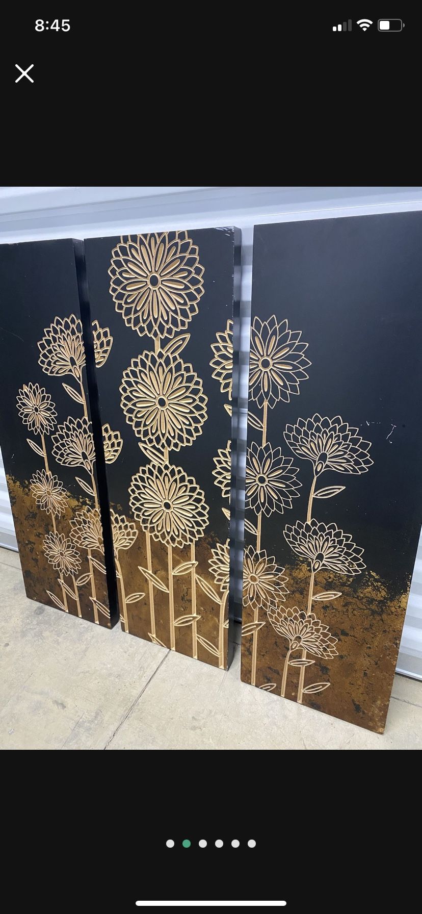 3pc Etched Wood Wall Art